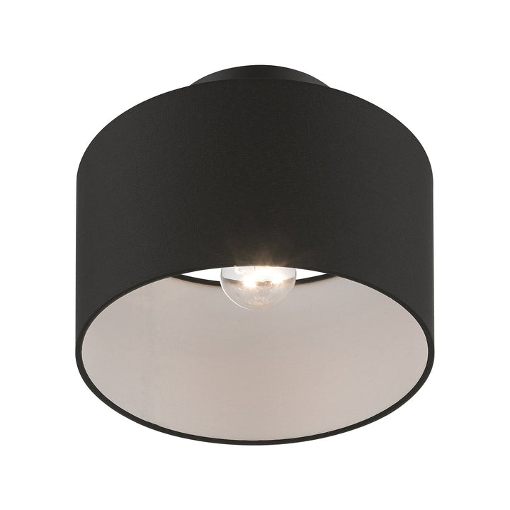 1 Light Black Small Semi-Flush
