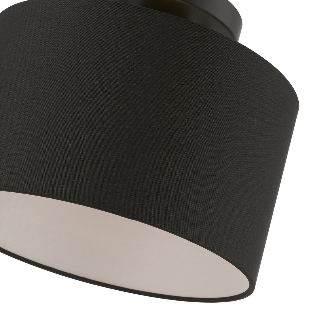 1 Light Black Small Semi-Flush
