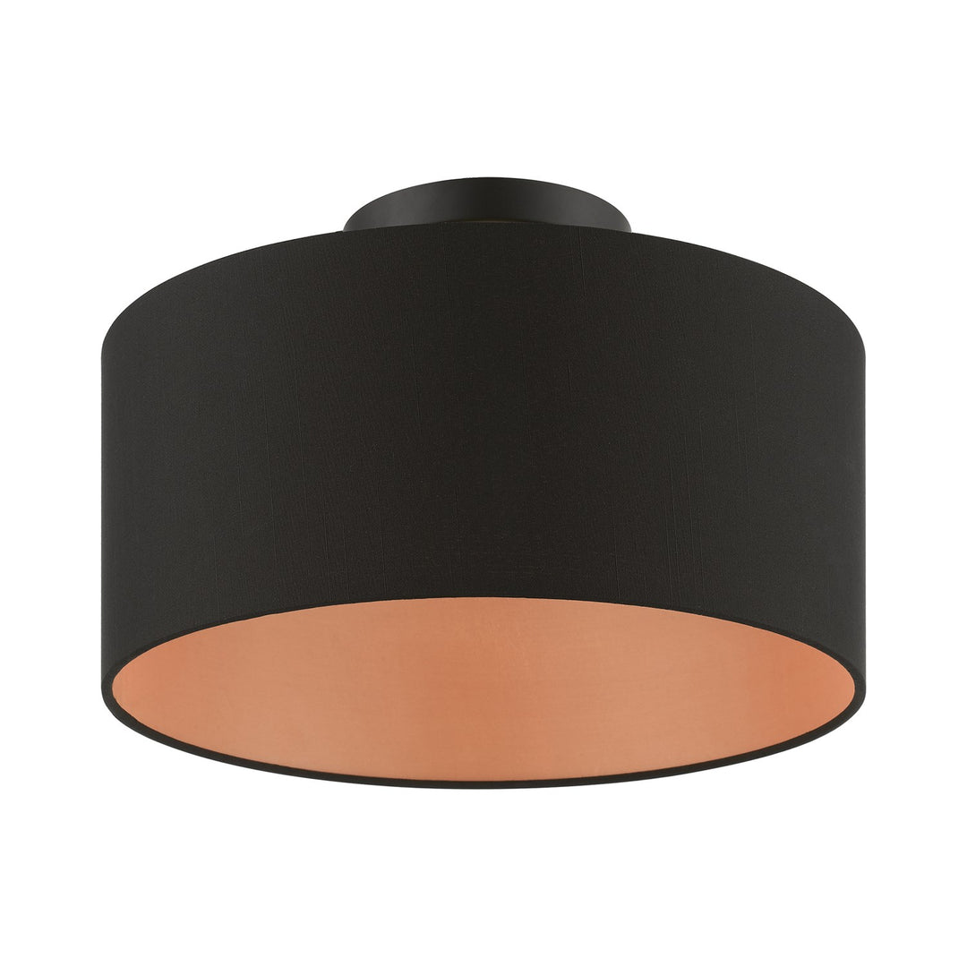 1 Light Black Medium Semi-Flush