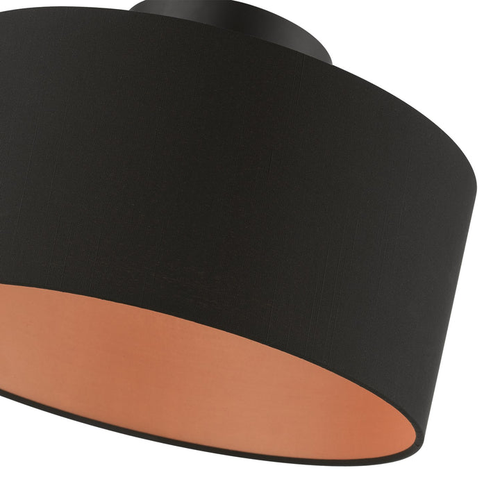 1 Light Black Medium Semi-Flush
