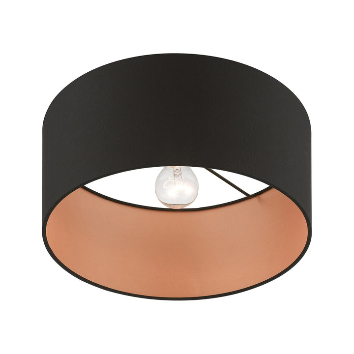 1 Light Black Medium Semi-Flush