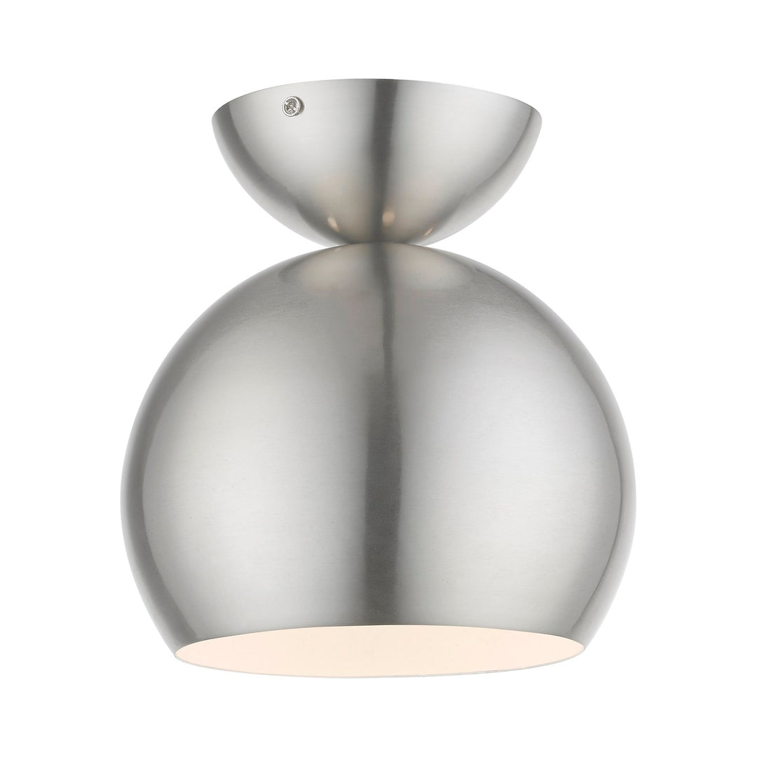1 Light Brushed Nickel Globe Semi-Flush by Livex Lighting