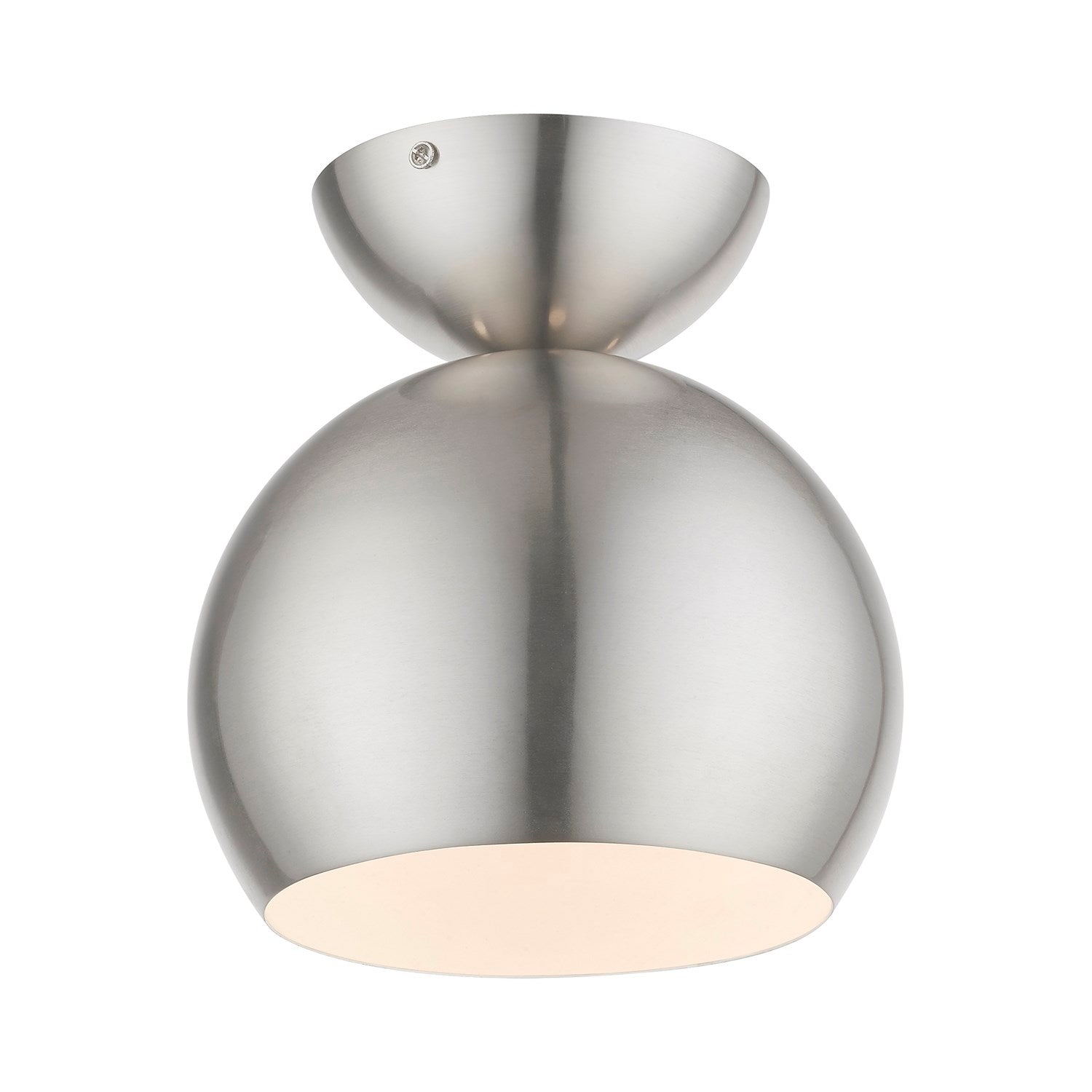 1 Light Brushed Nickel Globe Semi-Flush