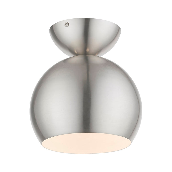 1 Light Brushed Nickel Globe Semi-Flush