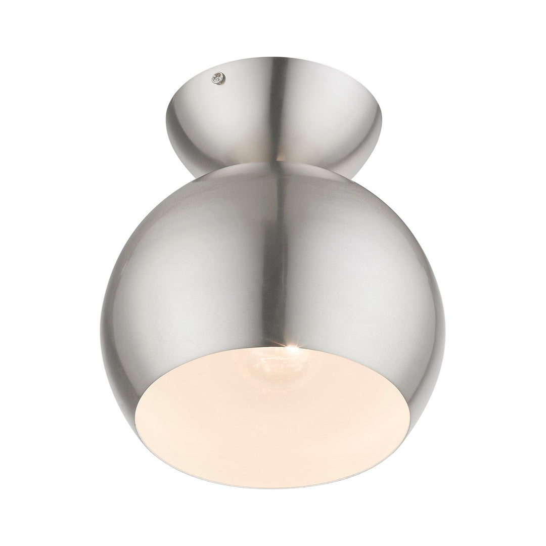 1 Light Brushed Nickel Globe Semi-Flush