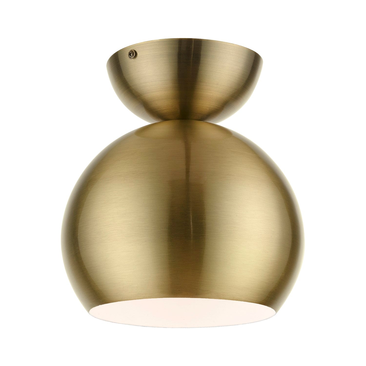 1 Light Antique Brass Globe Semi-Flush by Livex Lighting