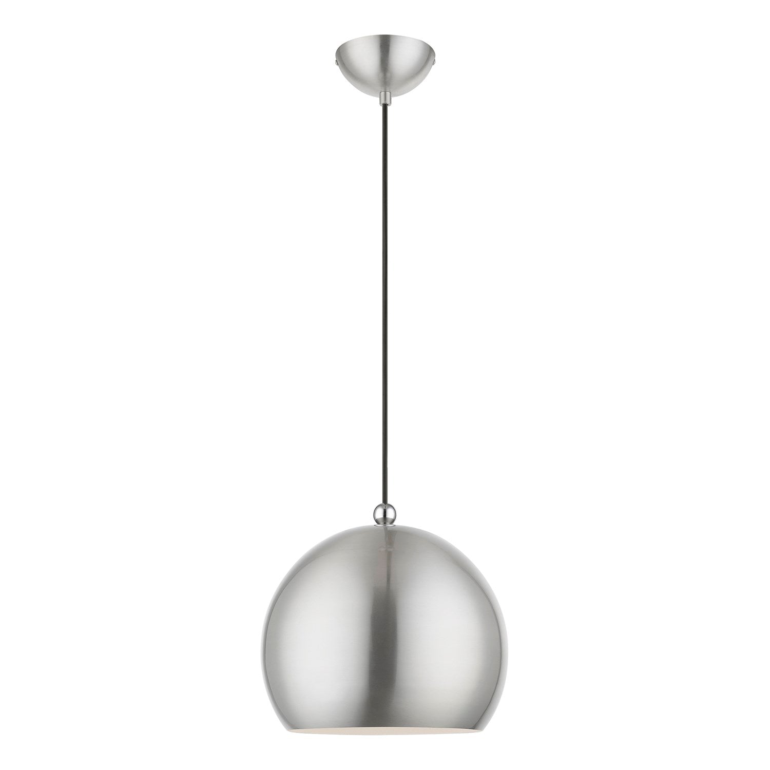 1 Light Brushed Nickel With Polished Chrome Accents Globe Pendant by Livex Lighting