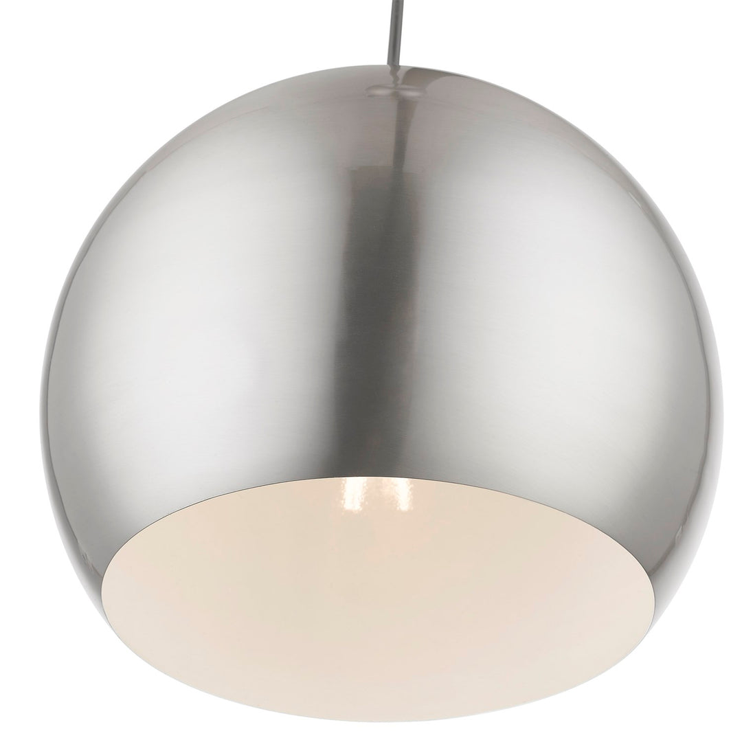 1 Light Brushed Nickel With Polished Chrome Accents Globe Pendant