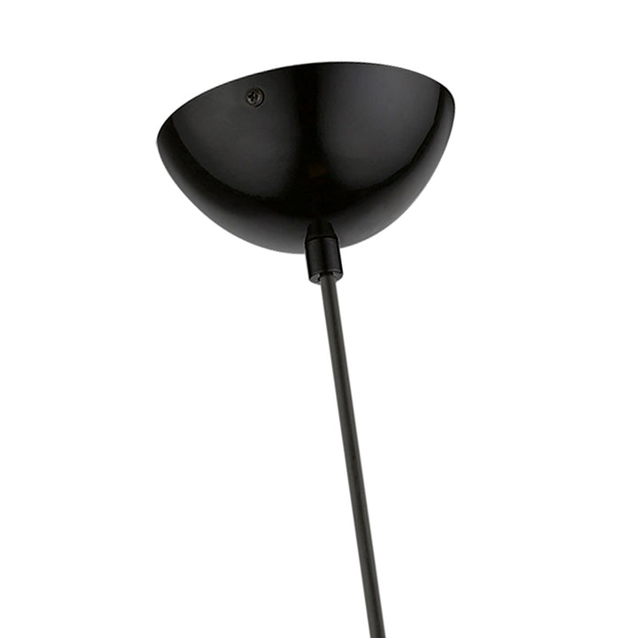 1 Light Shiny Black With Polished Chrome Accents Globe Pendant