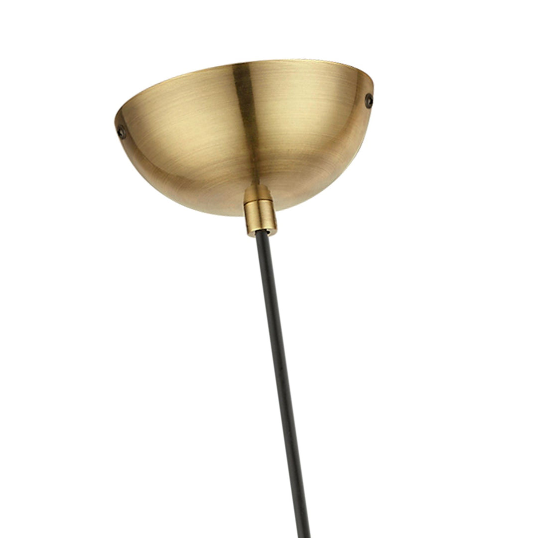 1 Light Antique Brass With Polished Brass Accents Globe Pendant