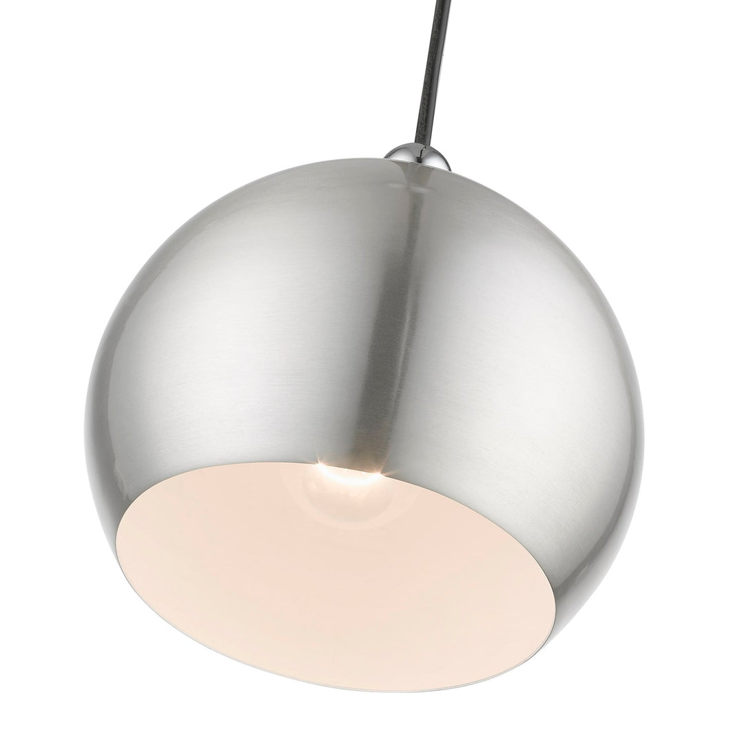 1 Light Brushed Nickel With Polished Chrome Accents Globe Mini Pendant