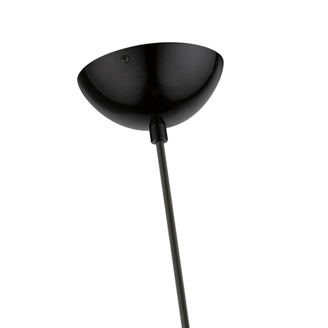 1 Light Shiny Black With Polished Chrome Accents Globe Mini Pendant