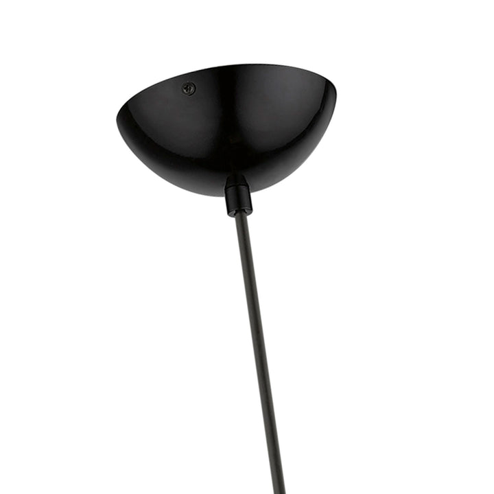 1 Light Shiny Black With Polished Chrome Accents Globe Mini Pendant