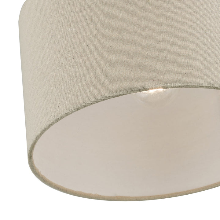 1 Light Antique Gold Leaf With White Accents Small Semi-Flush