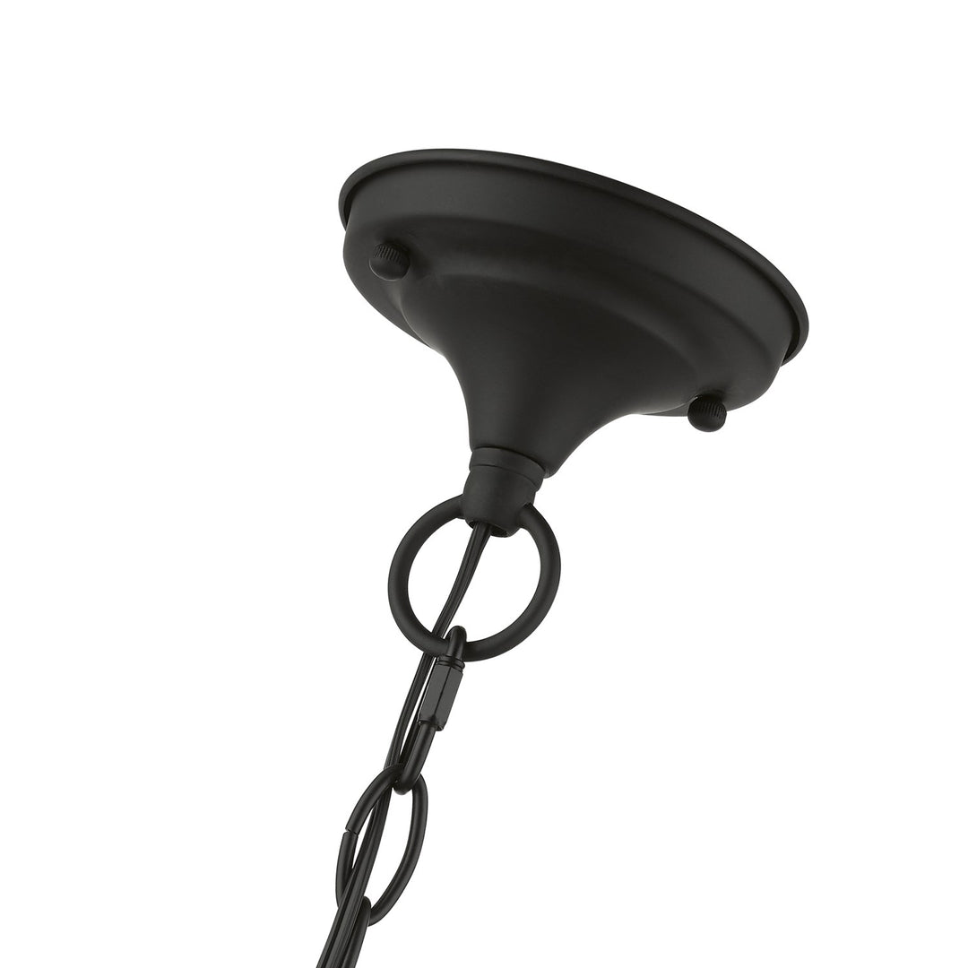 4 Light Black With Brushed Nickel Accents Convertible Pendant / Semi-Flush