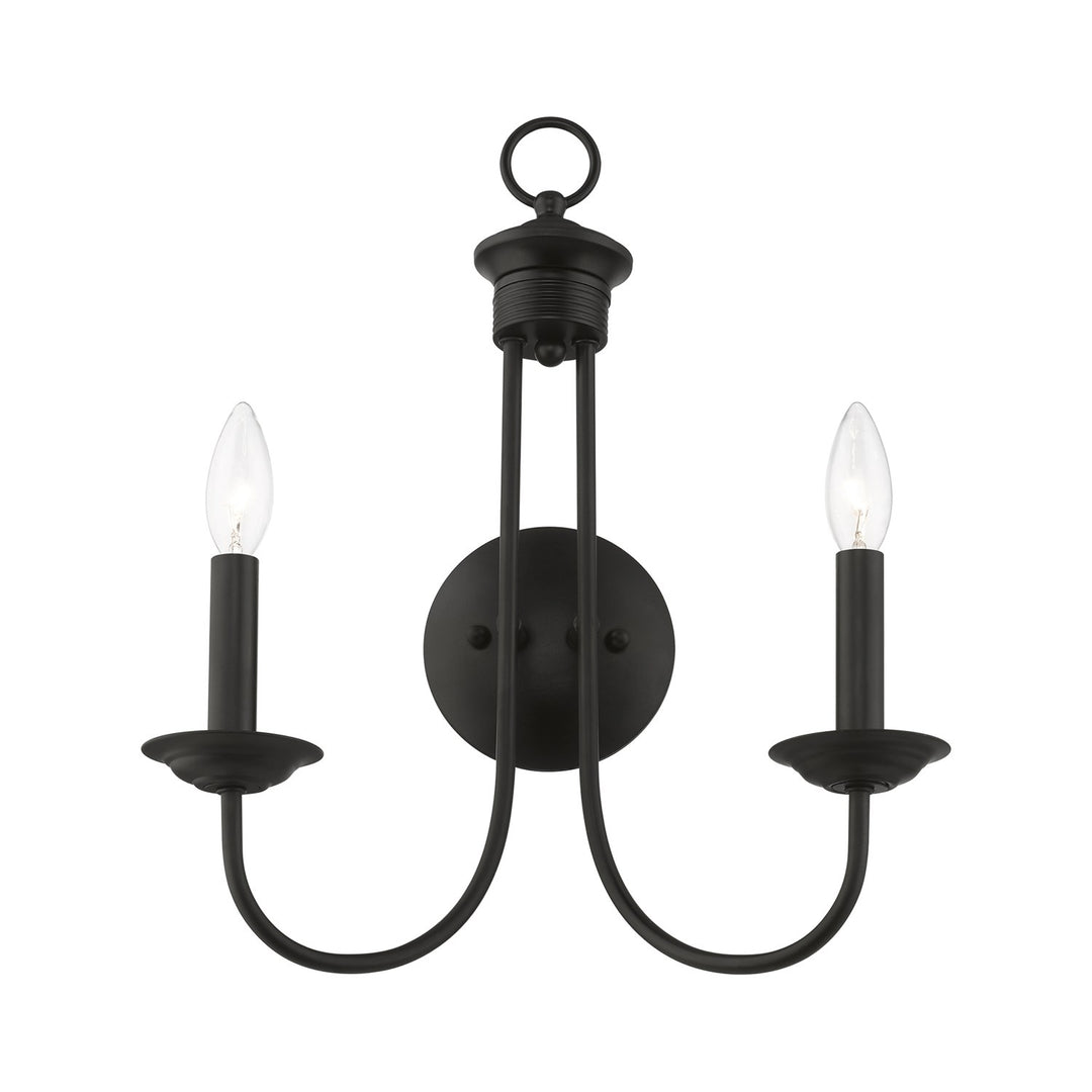 2 Light Black Double Sconce