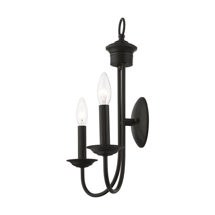 2 Light Black Double Sconce