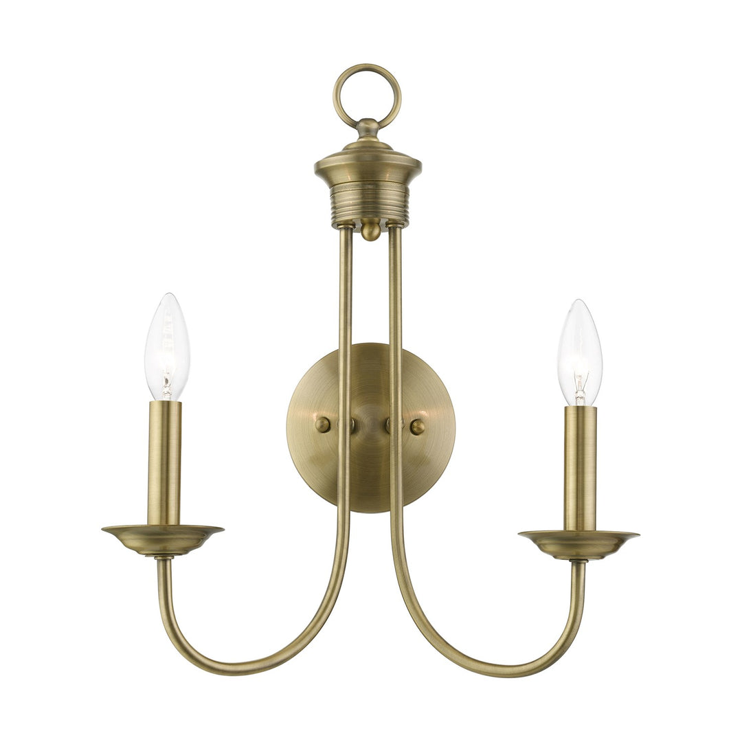 2 Light Antique Brass Double Sconce by Livex Lighting