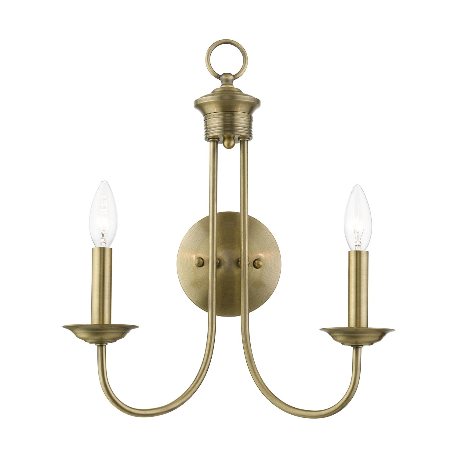 2 Light Antique Brass Double Sconce by Livex Lighting
