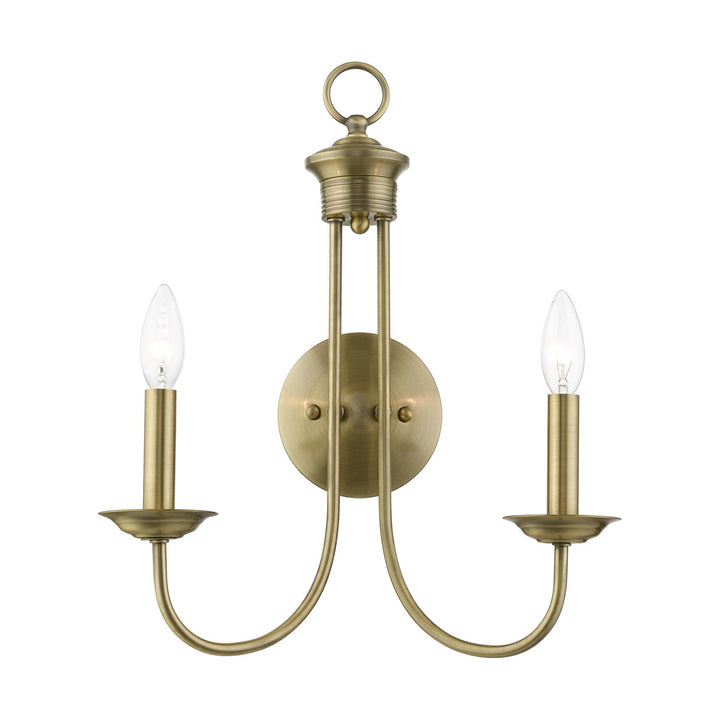 2 Light Antique Brass Double Sconce by Livex Lighting
