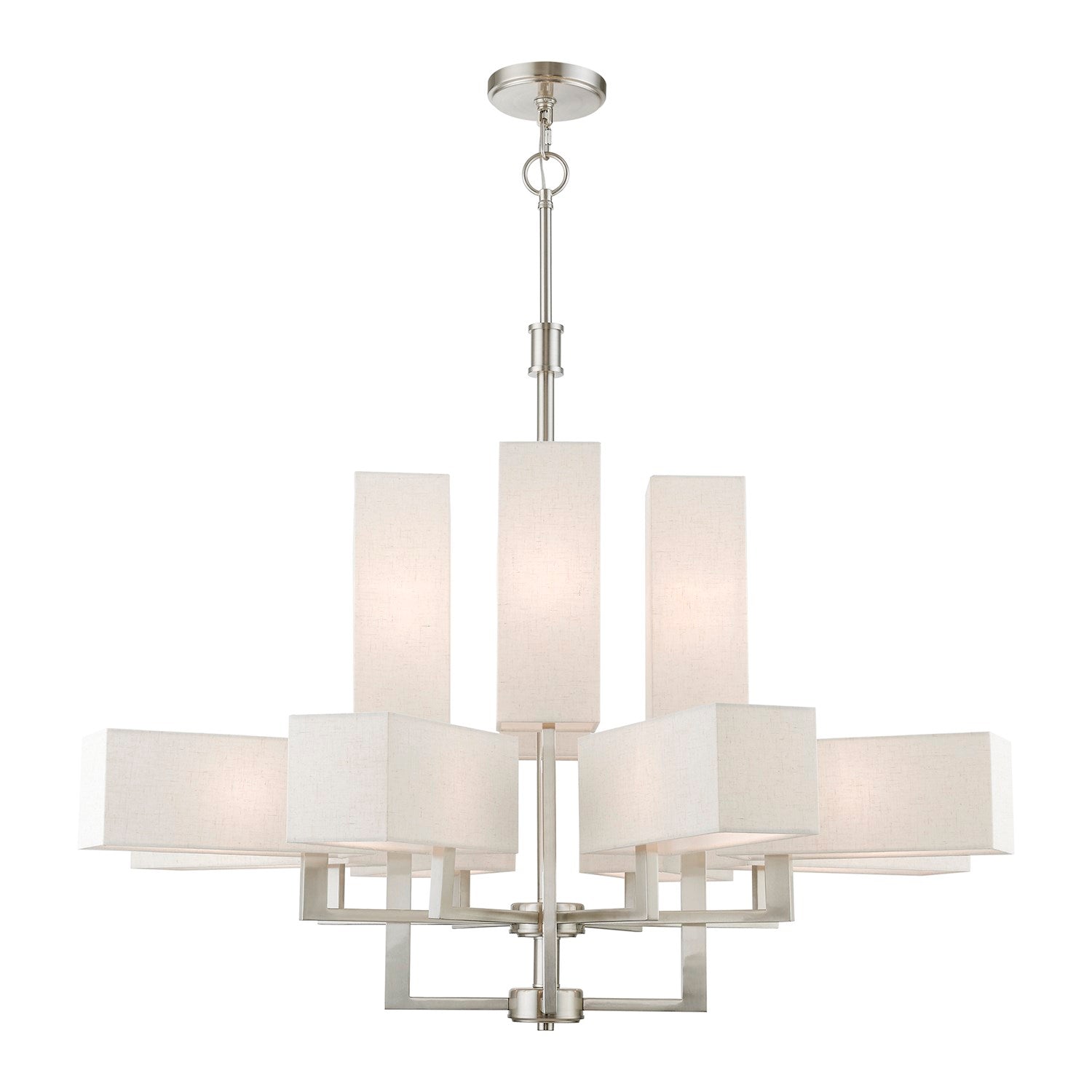 12 Light Brushed Nickel Extra Large Foyer Chandelier by Livex Lighting