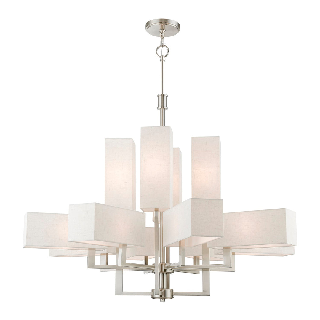 12 Light Brushed Nickel Extra Large Foyer Chandelier