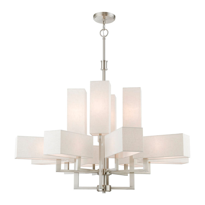 12 Light Brushed Nickel Extra Large Foyer Chandelier