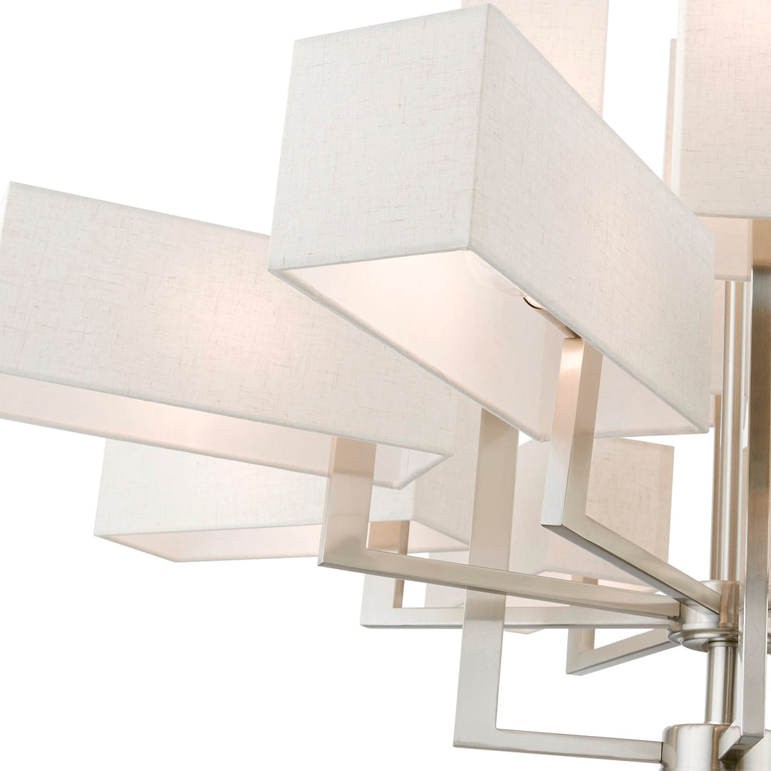 12 Light Brushed Nickel Extra Large Foyer Chandelier