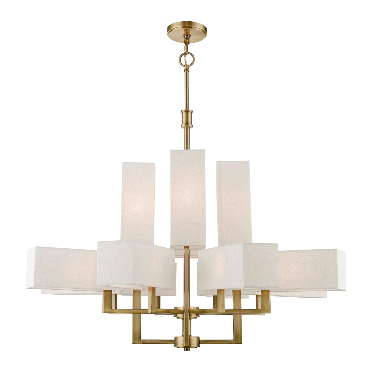 12 Light Antique Brass Extra Large Foyer Chandelier by Livex Lighting