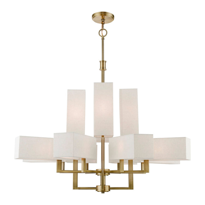 12 Light Antique Brass Extra Large Foyer Chandelier by Livex Lighting
