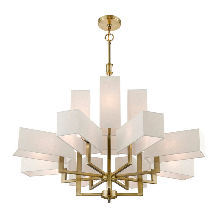 12 Light Antique Brass Extra Large Foyer Chandelier