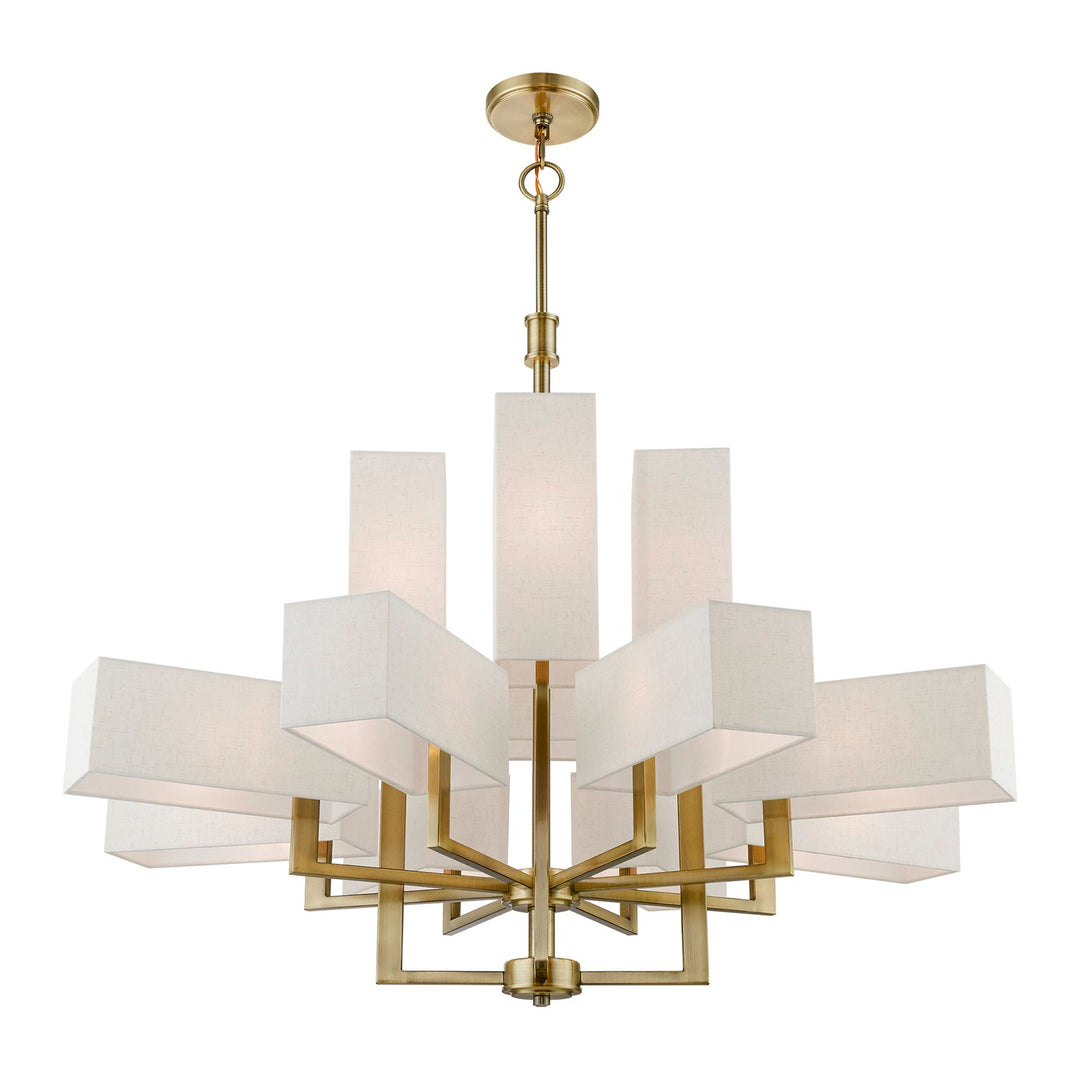 12 Light Antique Brass Extra Large Foyer Chandelier