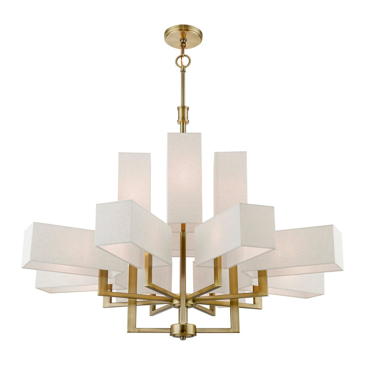 12 Light Antique Brass Extra Large Foyer Chandelier