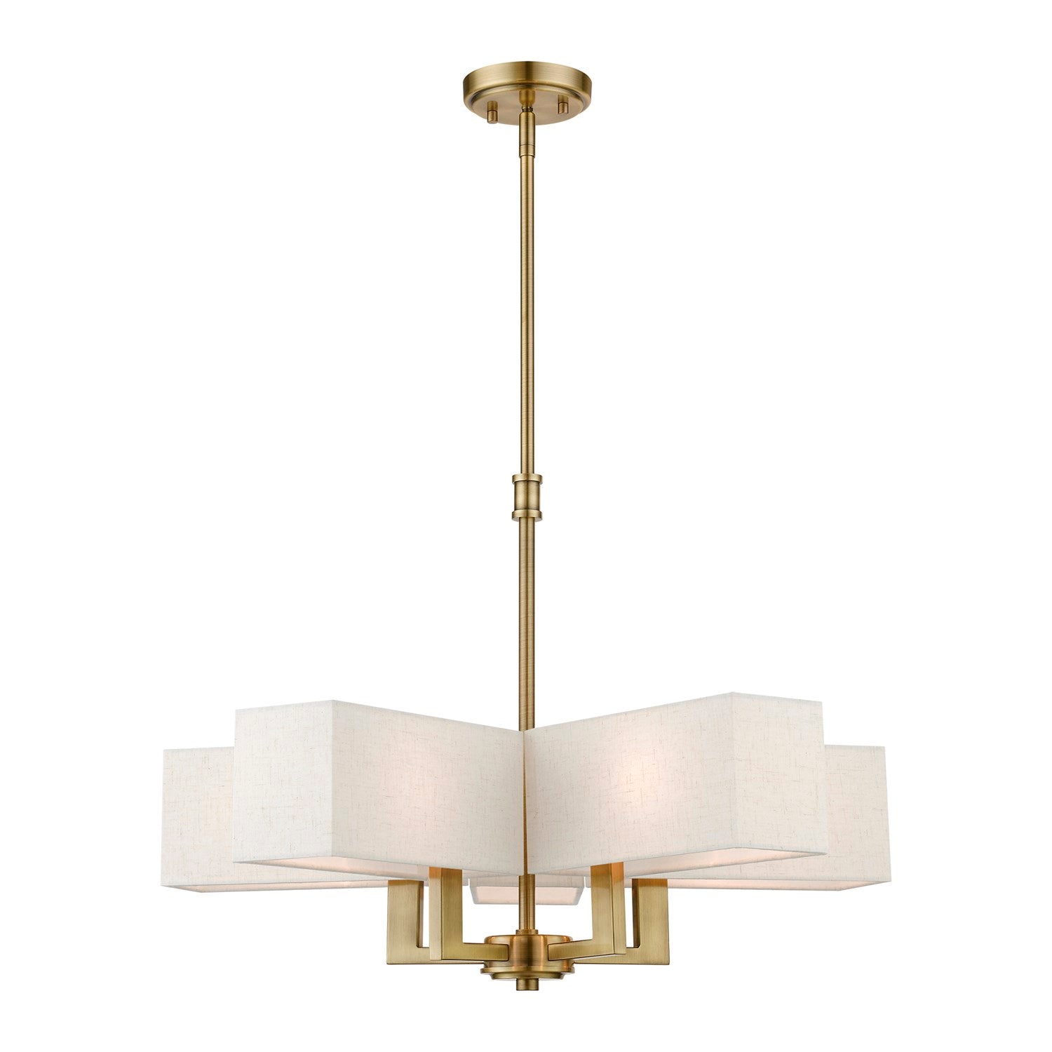 5 Light Antique Brass Chandelier by Livex Lighting