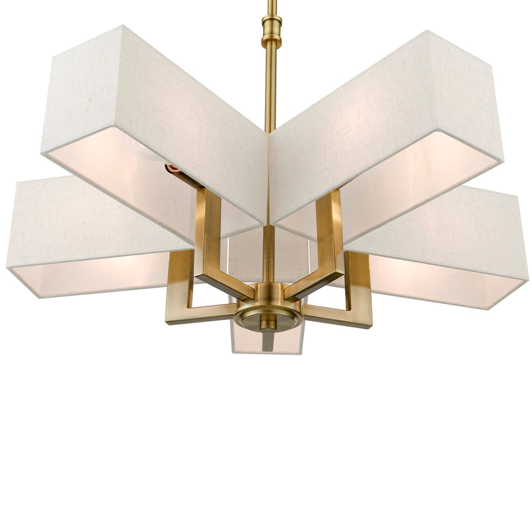 5 Light Antique Brass Chandelier