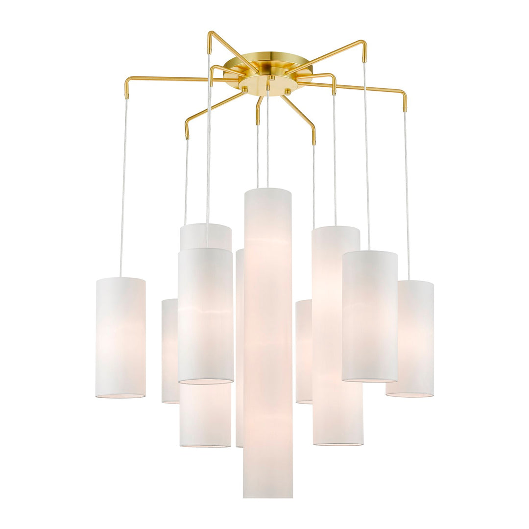 15 Light Satin Brass Foyer Chandelier by Livex Lighting