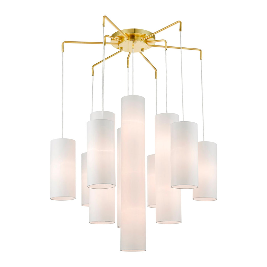 15 Light Satin Brass Foyer Chandelier