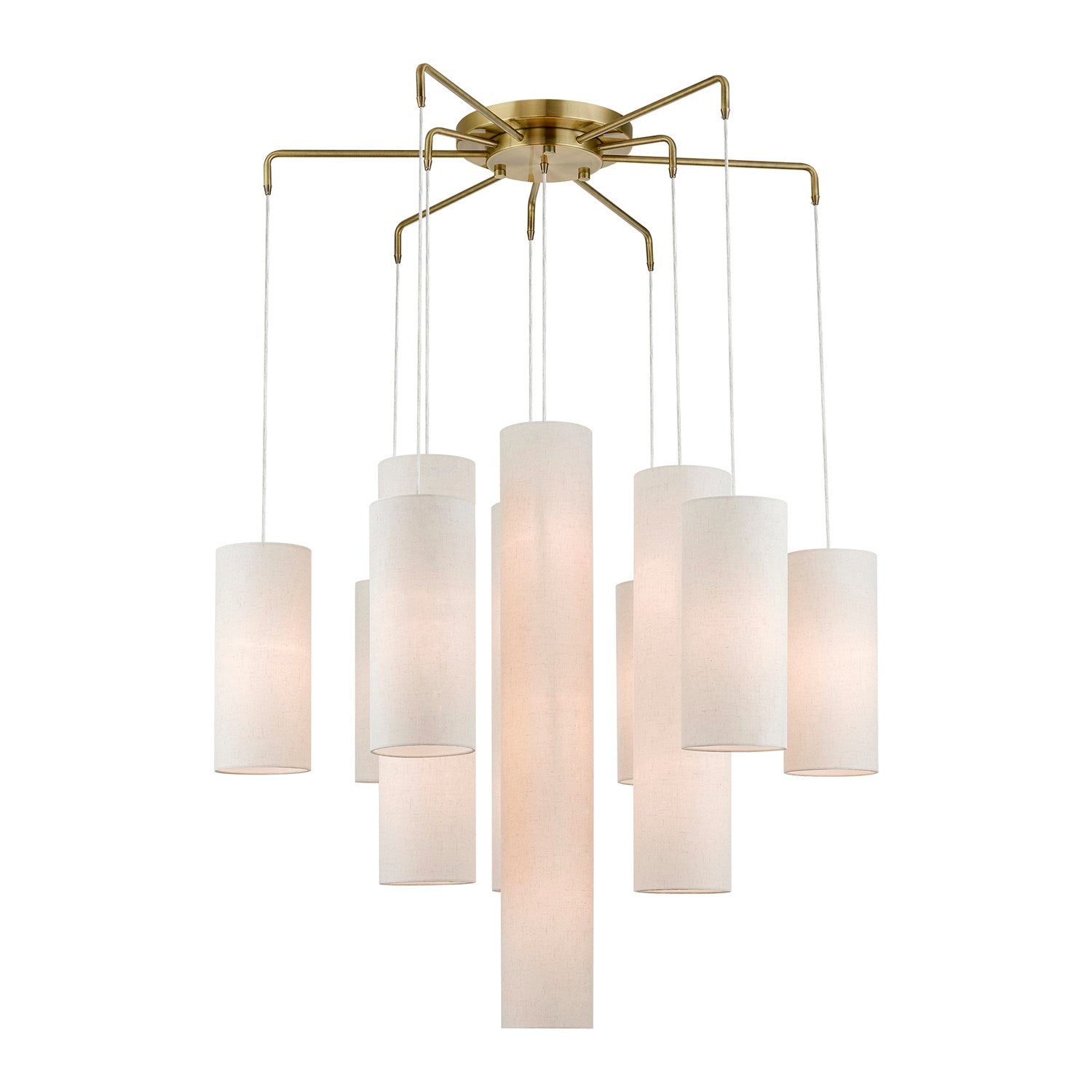 15 Light Antique Brass Foyer Chandelier by Livex Lighting