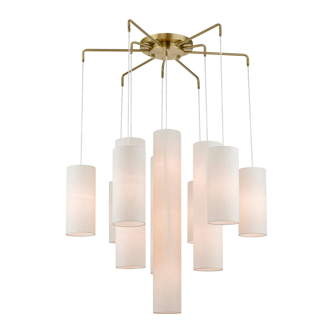 15 Light Antique Brass Foyer Chandelier