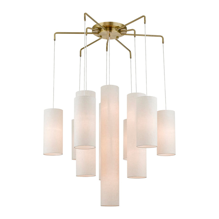 15 Light Antique Brass Foyer Chandelier