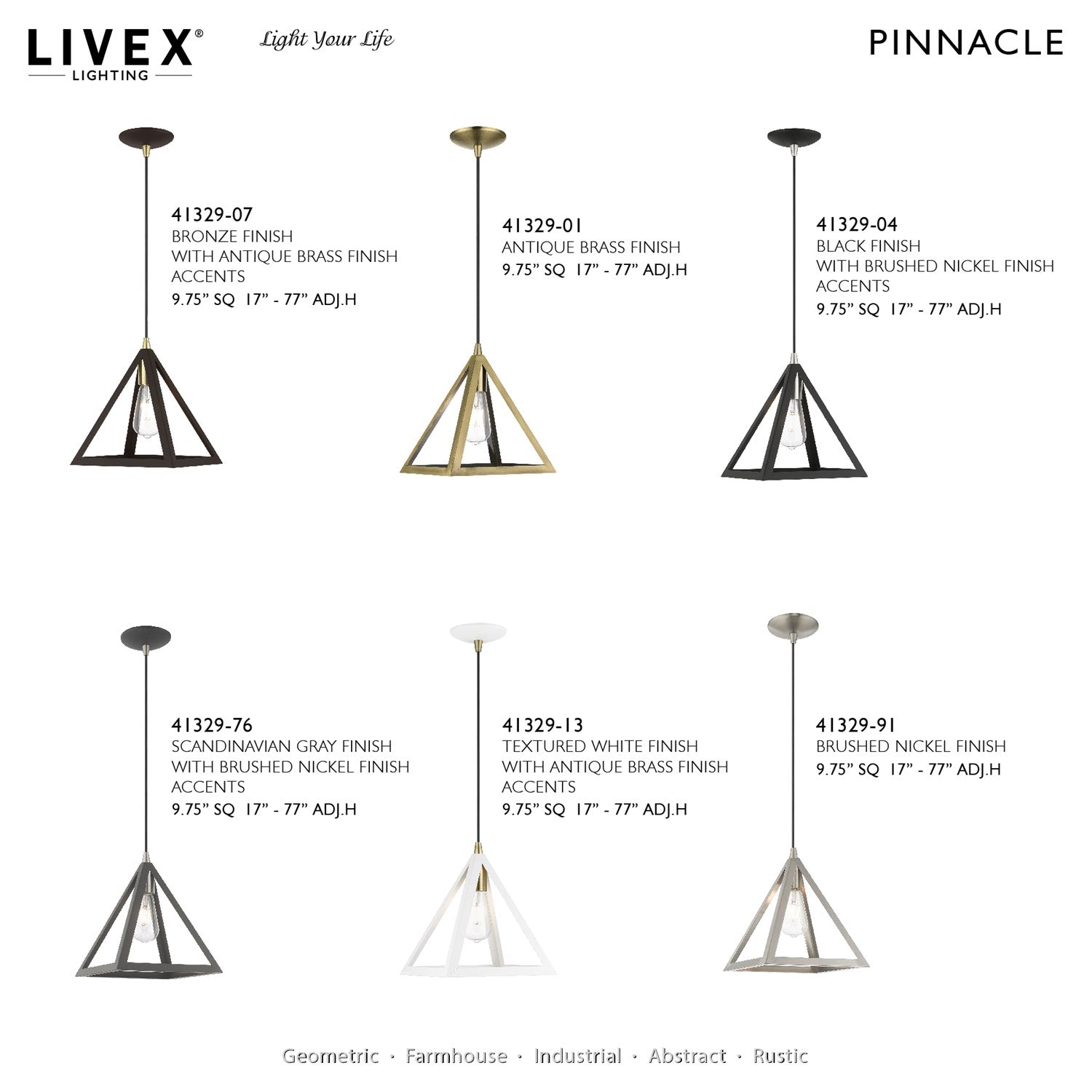 1 Light Antique Brass Pendant