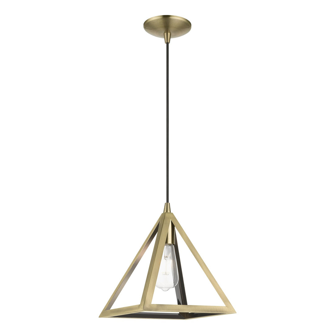 1 Light Antique Brass Pendant