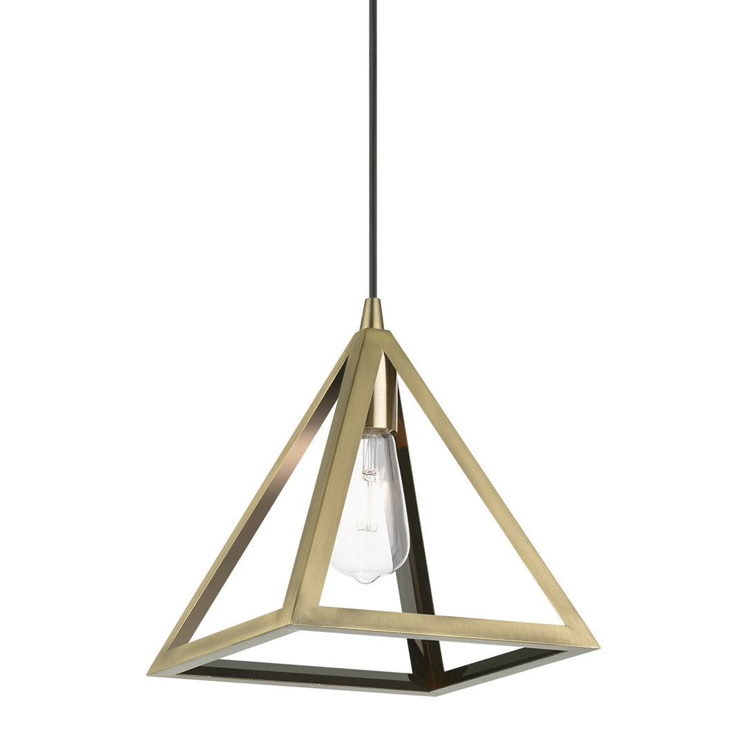 1 Light Antique Brass Pendant