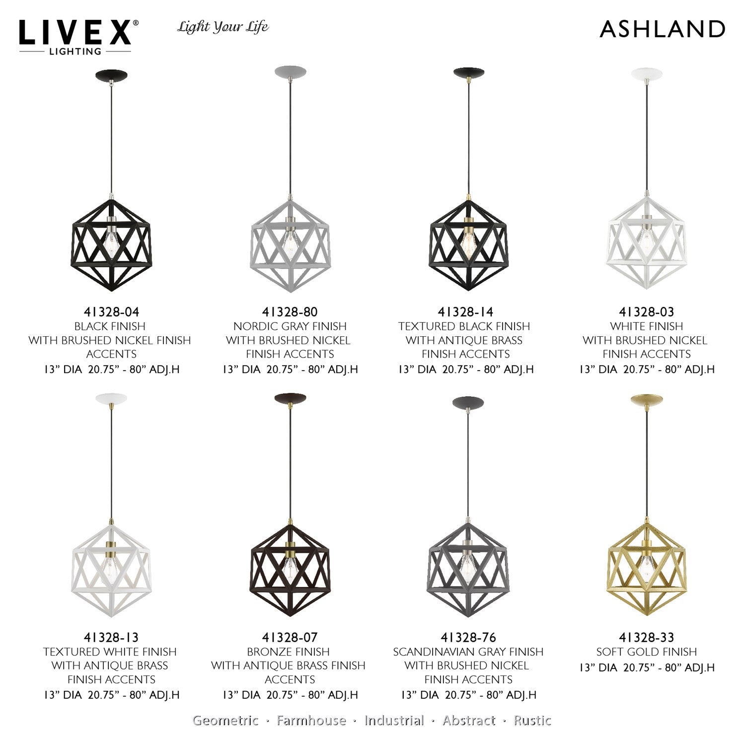 1 Light Bronze With Antique Brass Accents Pendant