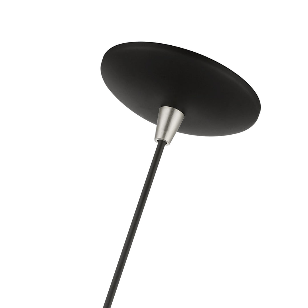 1 Light Black With Brushed Nickel Accents Pendant