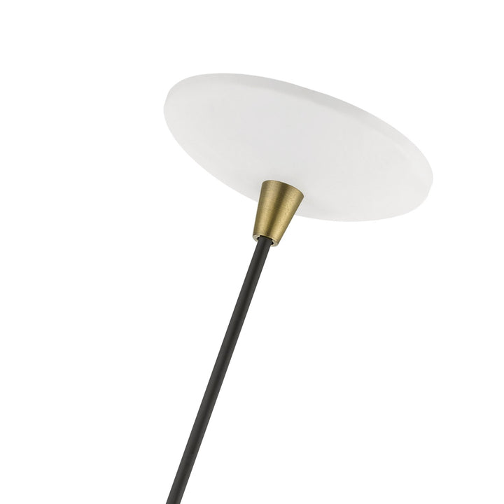 1 Light Textured White With Antique Brass Accents Pendant