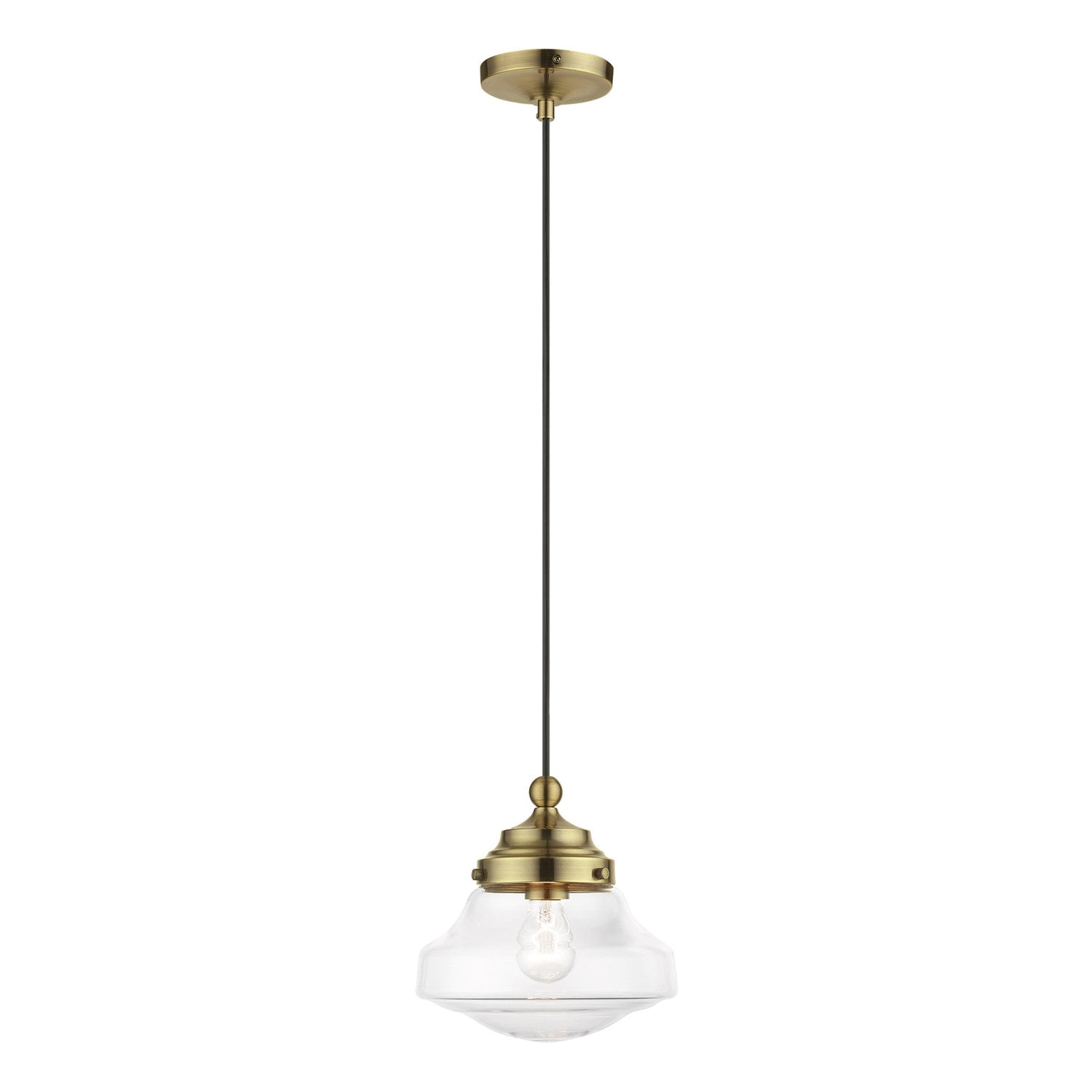 1 Light Antique Brass Mini Pendant by Livex Lighting