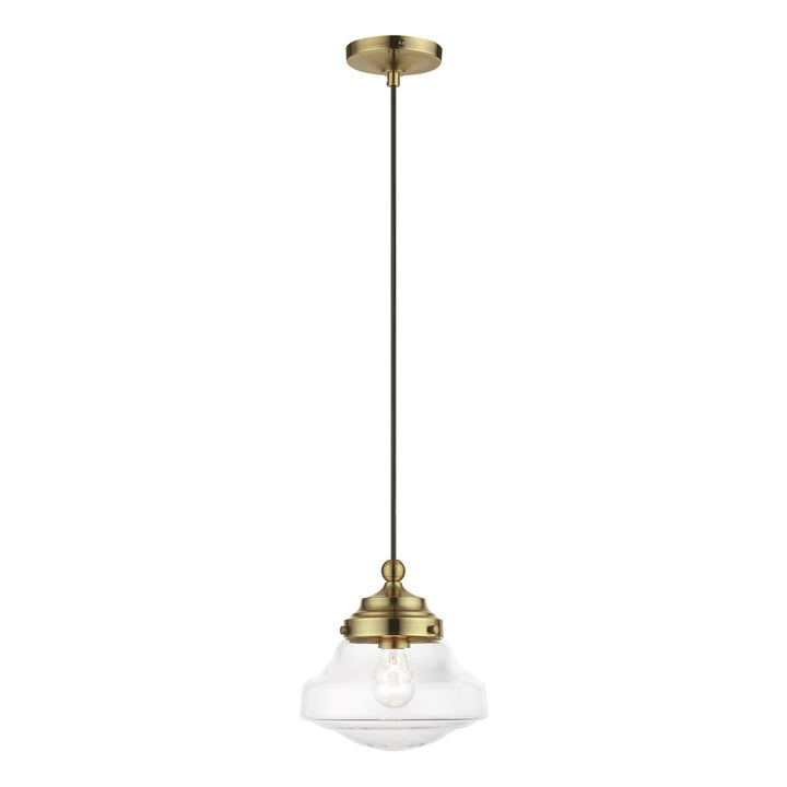 1 Light Antique Brass Mini Pendant by Livex Lighting
