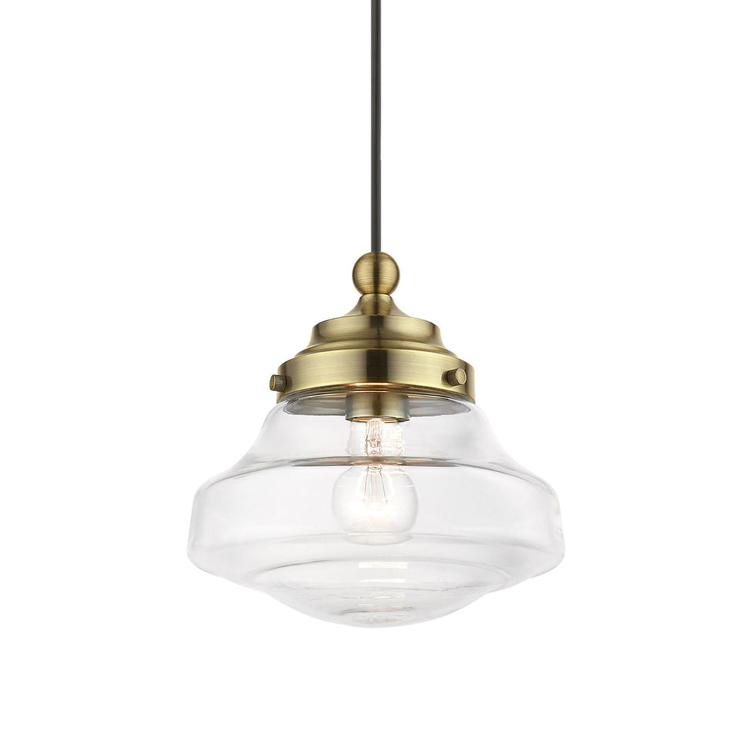 1 Light Antique Brass Mini Pendant