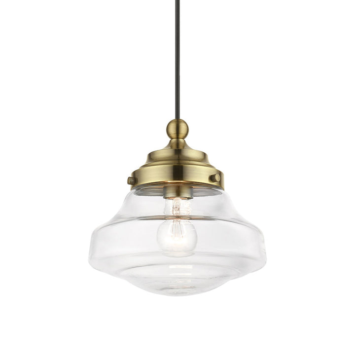 1 Light Antique Brass Mini Pendant